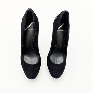 Brian Atwood Fashina Platform Pump Silver Plated Stiletto Heel Accent Size 6